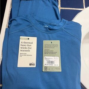 REI Co-op Midweight Kids Base Layer Top & Bottom (set) in Blue